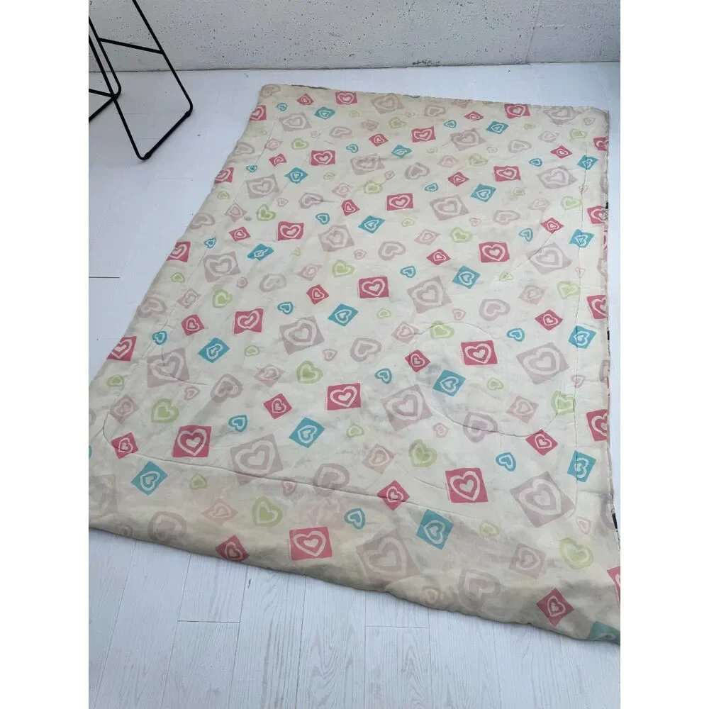 AS-IS Vintage 80s/90s Disney Minnie Mouse Daisy Duck Twin Comforter Pastel Heart